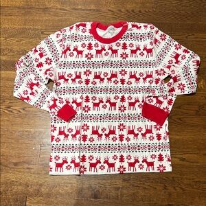 Hanna Andersson Red Reindeer pajama shirt